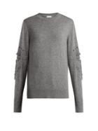 Matchesfashion.com Barrie - Timeless Distressed Sleeve Cashmere Sweater - Womens - Grey
