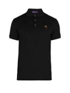 Matchesfashion.com Ralph Lauren Purple Label - Logo Embroidered Cotton Piqu Polo Shirt - Mens - Black