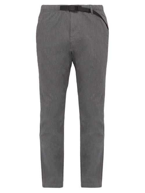 Matchesfashion.com Gramicci - Belted Waist Cotton Blend Twill Trousers - Mens - Grey