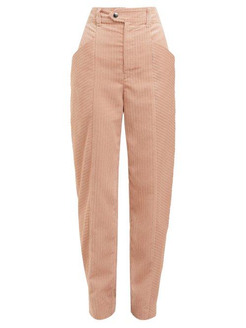 Matchesfashion.com Isabel Marant - Menie High Waisted Corduroy Trousers - Womens - Pink