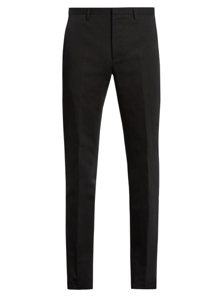Calvin Klein Collection Crosby Slim-leg Cotton And Linen-blend Trousers