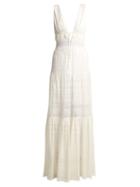Matchesfashion.com Jonathan Simkhai - Embroidered Lace Silk Dress - Womens - White