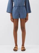 Nili Lotan - Tilly Cotton-chambray Shorts - Womens - Denim