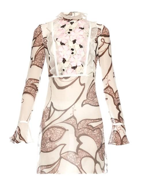Giambattista Valli Moroccan Flower Printed Silk-organza Dress