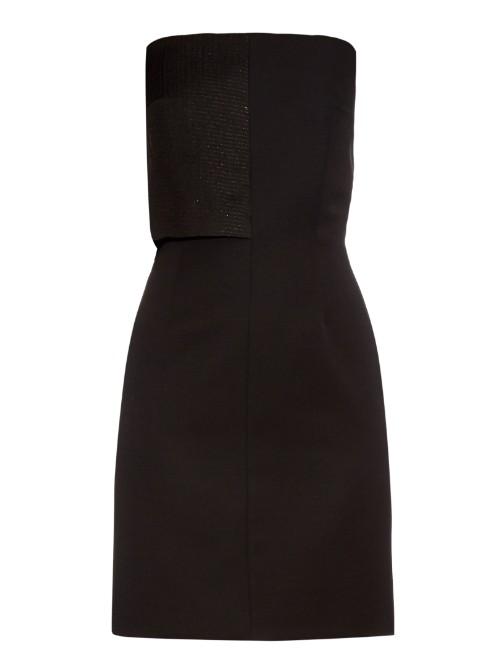 La Mania Valentina Strapless Wool Dress