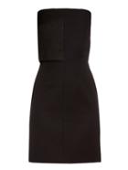 La Mania Valentina Strapless Wool Dress