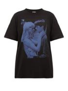 Matchesfashion.com Raf Simons - Blue Velvet Print Cotton Jersey T Shirt - Womens - Black