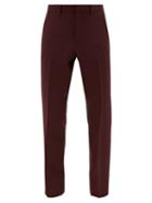 Matchesfashion.com Burberry - Mid-rise Wool-blend Trousers - Mens - Burgundy