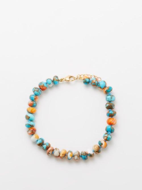 Jia Jia - Nevada Kingman Turquoise & 14kt Gold Bracelet - Womens - Turquoise