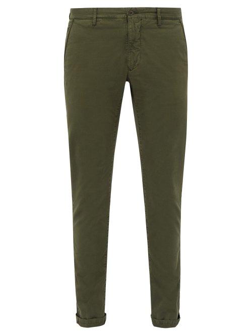 Matchesfashion.com Incotex - Slim Fit Stretch Cotton Chinos - Mens - Green