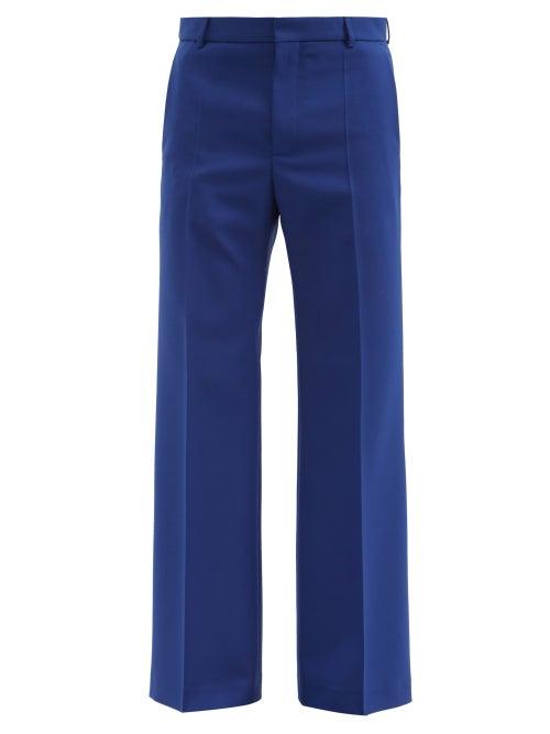 Matchesfashion.com Walter Van Beirendonck - Elephant Flared Twill Trousers - Mens - Blue