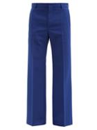 Matchesfashion.com Walter Van Beirendonck - Elephant Flared Twill Trousers - Mens - Blue