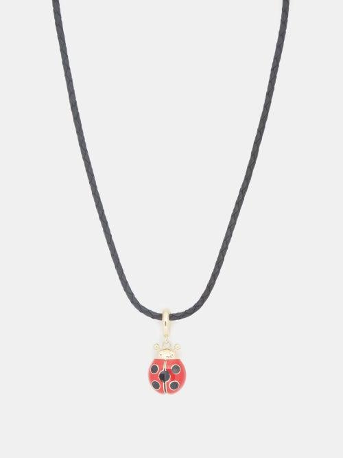 Lauren Rubinski - Ladybird Enamel & 14kt Gold Necklace - Womens - Red Gold