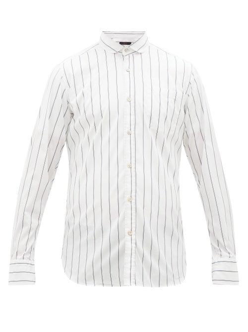Matchesfashion.com The Gigi - Harvey Striped Cotton-blend Shirt - Mens - White Navy