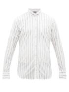 Matchesfashion.com The Gigi - Harvey Striped Cotton-blend Shirt - Mens - White Navy