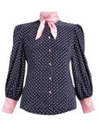 Matchesfashion.com Edeltrud Hofmann - Nico Polka Dot Printed Silk Blouse - Womens - Navy Multi