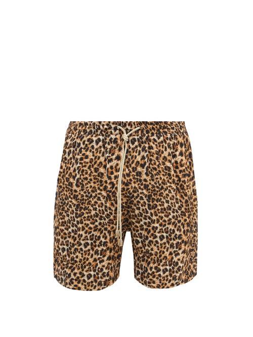 Mens Rtw Nanushka - Doxxi Drawstring Leopard-print Crepe Shorts - Mens - Multi