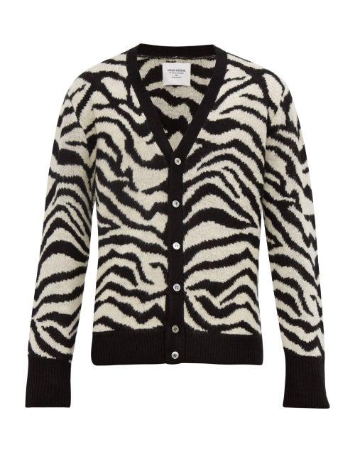 Matchesfashion.com Noon Goons - Tiger Jacquard Cardigan - Mens - Black White