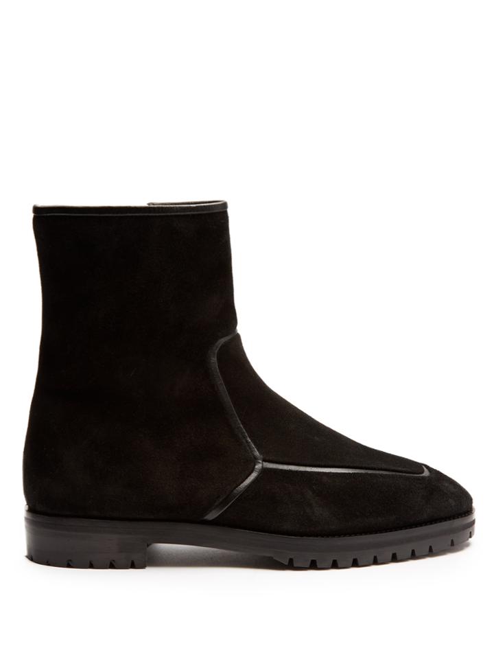 The Row Mink-fur Lined Suede Ankle Boots