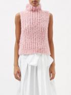 Cecilie Bahnsen - Georgia Hand-knitted Ribbed Sweater Vest - Womens - Pink