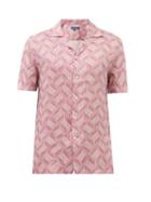 Frescobol Carioca - Roberto Wave-print Linen-poplin Shirt - Mens - Purple