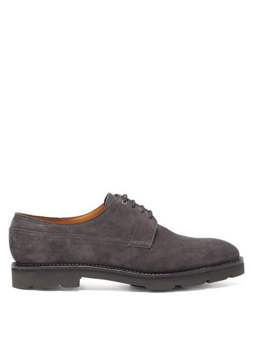 Matchesfashion.com John Lobb - Croft Suede Derby Shoes - Mens - Grey