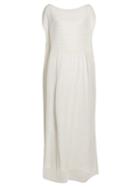 Matchesfashion.com The Row - Prado Pliss Crepe Maxi Dress - Womens - Ivory