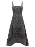Matchesfashion.com Molly Goddard - Demi Frilled Floral-print Cotton Midi Dress - Womens - Black Print