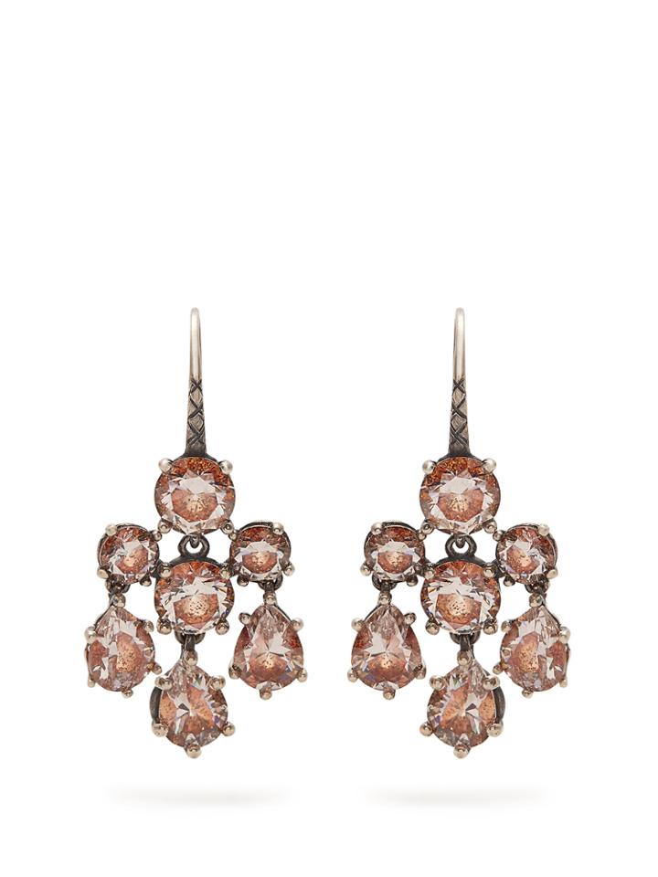 Bottega Veneta Chandelier Oxidised-silver Earrings