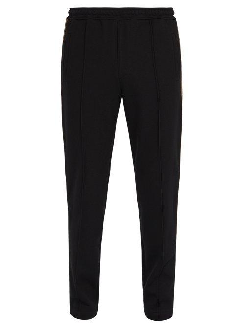 Matchesfashion.com Fendi - Ff Logo Trimmed Track Pants - Mens - Black