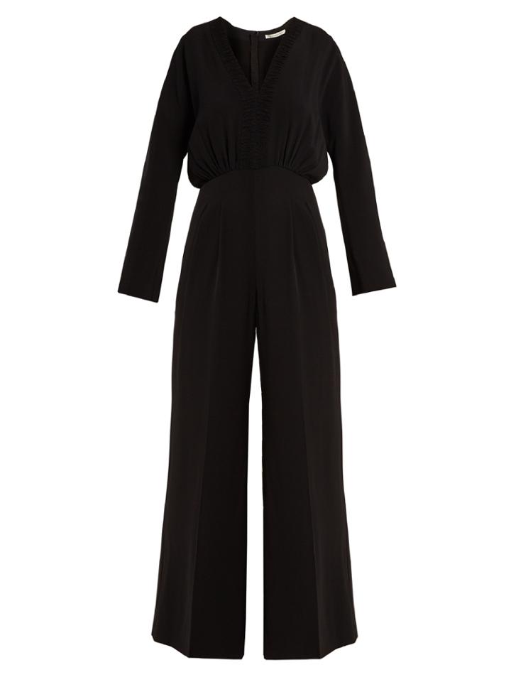 Emilia Wickstead Sally-ann Smocked Wide-leg Crepe Jumpsuit
