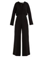 Emilia Wickstead Sally-ann Smocked Wide-leg Crepe Jumpsuit