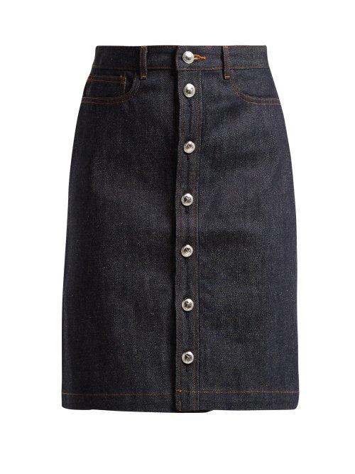Matchesfashion.com A.p.c. - Therese Raw Denim Skirt - Womens - Indigo