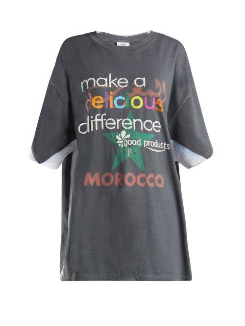 Matchesfashion.com Vetements - Make A Difference Print T Shirt - Womens - Grey Multi