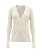 Matchesfashion.com Co - V-neck Ribbed Silk Cardigan - Womens - Light Brown