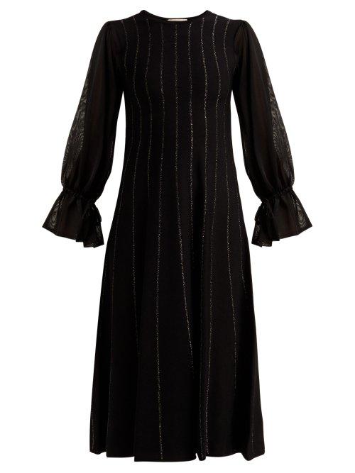 Matchesfashion.com Roksanda - Tovi Striped Knitted Dress - Womens - Black