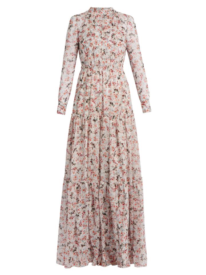 Erdem Denise Floral-print Silk-voile Gown