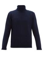 Matchesfashion.com The Gigi - Julien Striped Roll Neck Wool Sweater - Mens - Navy