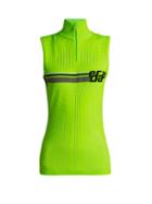 Matchesfashion.com Prada - Logo Intarsia High Neck Top - Womens - Green Multi