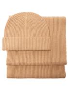 Ladies Accessories Johnstons Of Elgin - Ribbed-cashmere Beanie And Scarf Set - Womens - Camel