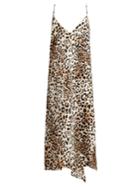 Raey Asymmetric-hem Leopard-print Twill Slip Dress