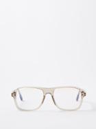 Tom Ford Eyewear - Square Acetate Glasses - Mens - Beige