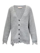 Matchesfashion.com Marni - Oversized Distressed Wool Cardigan - Womens - Grey