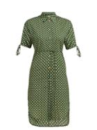 Matchesfashion.com Belize - Tamara Polka Dot Cotton Shirtdress - Womens - Green Print