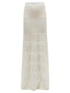 Matchesfashion.com Gabriela Hearst - Rodine Rib Knitted Tiered Skirt - Womens - Ivory