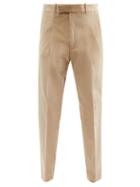 Mens Rtw Paul Smith - Pleated Corduroy Tapered-leg Trousers - Mens - Brown