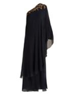 Dundas One-shoulder Silk-georgette Kaftan Gown