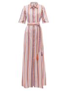 Matchesfashion.com Evi Grintela - Koutoubia Striped Cotton-poplin Maxi Shirt Dress - Womens - Multi