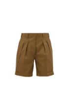 Matchesfashion.com Giuliva Heritage Collection - Double Pleat Tailored Wool Shorts - Womens - Brown