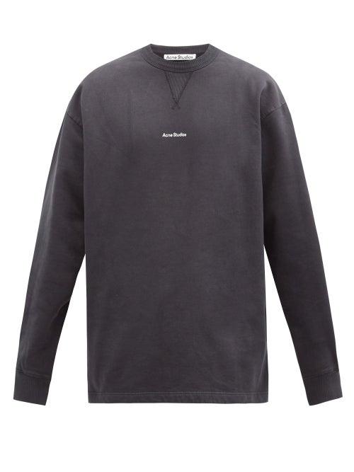 Matchesfashion.com Acne Studios - Fin Logo-print Cotton-jersey Sweatshirt - Mens - Black
